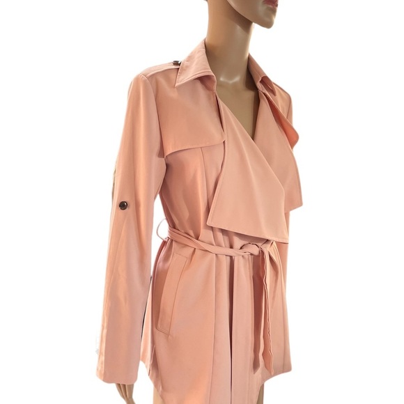 Blue Angel peach belted trench dress/coat - Picture 2 of 15